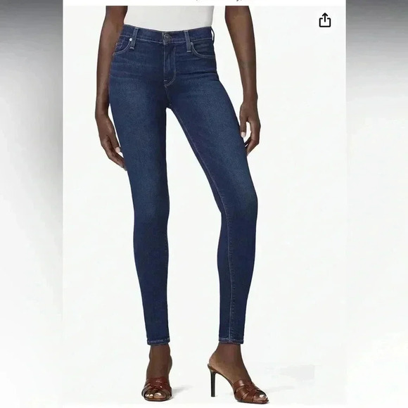 Hudson Nico  Mid rise Super Skinny Ankle Dark Wash Size 24 - Picture 1 of 15